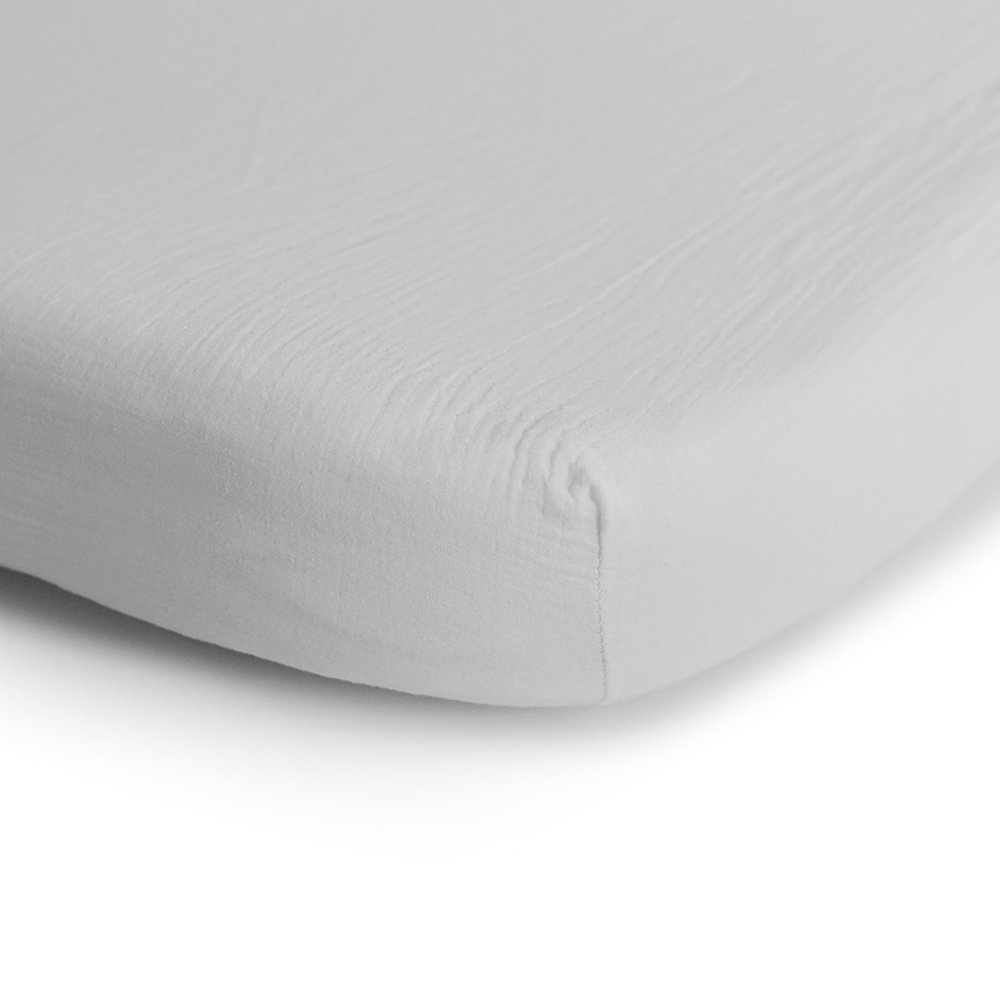 Mushie Crib Sheet - Medium White